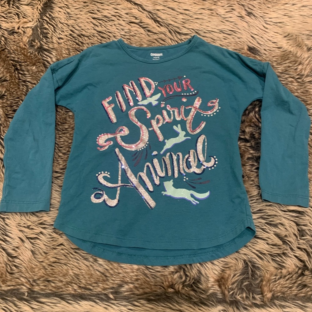 GYMBOREE WOODLAND WEEKEND SPARKLE Find Your Spirit Animals SHIRT Size: S (5-6)